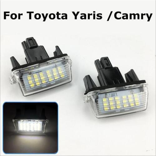 2pcs 12V 18 LED 6000k Car LED Bulb License Plate Light Parking Lamp Car External Lights for Toyota Camry Yaris ME3L