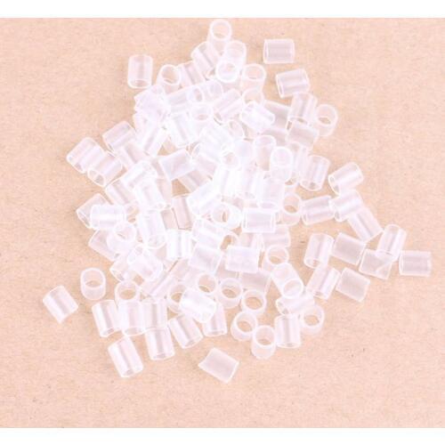 200pcs/bag Transparent Black color Hair Heat Shrinkable Tubes Links for I Stick Tip Pre-bonded Hair Extensions