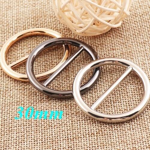 10 PCS Metal Round Slide Buckles Silver/Gunmetal/Gold Purse Strap Fasteners Belt Adjuster Handbag Leather Craft Buckle 30MM