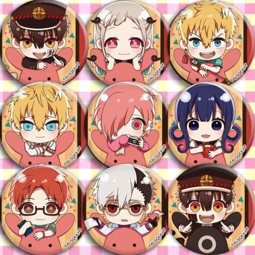 9 PCS/LOT Anime Pins Toilet-Bound Hanako-kun Toy Yugi Amane Yashiro Nene Badge Toilet Bound Hanako kun Mode Doll Pin Brooch
