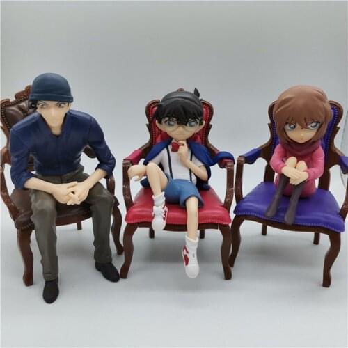 Animation Detective Conan Seated Version Action Figures Conan Haibara Ai Akai Suisei Kaitou Kiddo PVC Model Toy