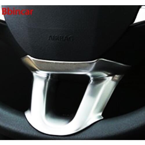 Bbincar Car Auto Cover Styling ABS Chrome For PEUGEOT 308 2014 2015 2016 Steering Wheel Decorative Cap Sticker Accessories Trim