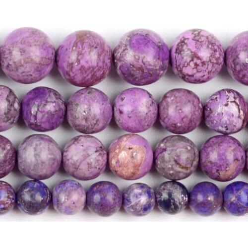 Wholesale Natural Stone Purple Lmperial Beads Round Loose Spacer Beads For Jewelry Making 6/8/10mm DIY Bracelet Necklace