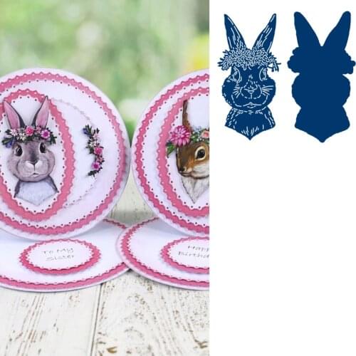 Floral Rabbit Metal Cutting Dies Scrapbook Diary Decoration Stencil Embossing Template DIY Greeting Card Handmade 2021 Arrive