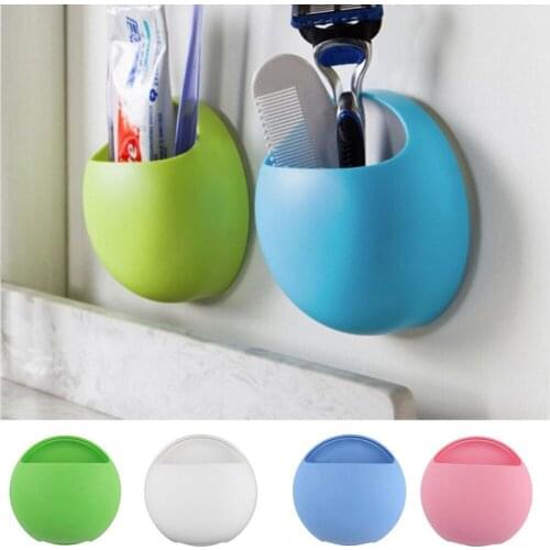 Cute Cup Pocket Toothbrush Egg Design Wall Suction Bathroom Holder Organizer