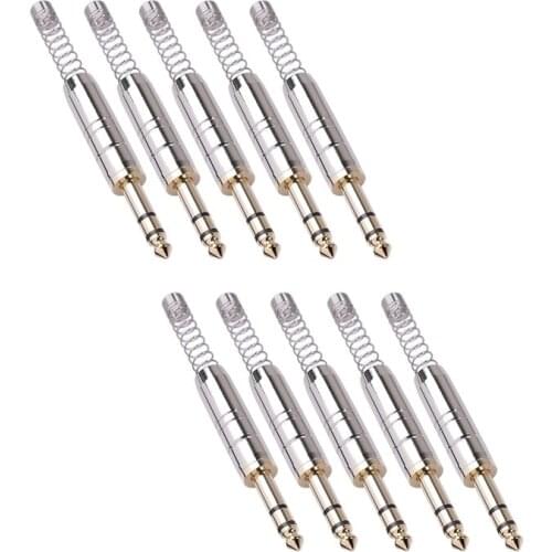 6.35mm Dual Channel Wlding Plug for DIY 6.35mm Audio Cable, Electric Guitar Cable, 6.35mm Stereo Male