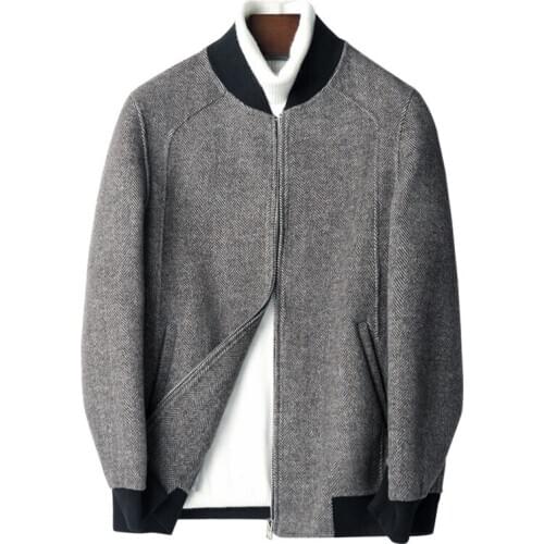 Double-side Woolen Coat Autumn Winter Jacket Men Streetwear Wool Coats Baseball Jacket Mens Jackets and Coats TLL-04-1951 MY1917