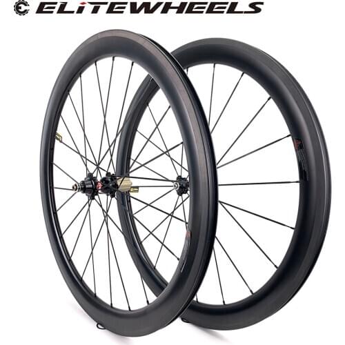 ELITEWHEELS 700c Road Bike Wheel 30 35 38 45 47 50 55 60 88 Bicycle Carbon Fiber Wheelset NOVATEC Carbon Tube Straight Pull Hub