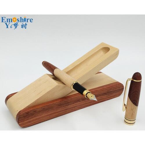 Emoshire Wooden Pencil Box With New Arrival Fountain Pen Best Quality Fountain Pen Pencil Case Classic Wooden Stationery P217