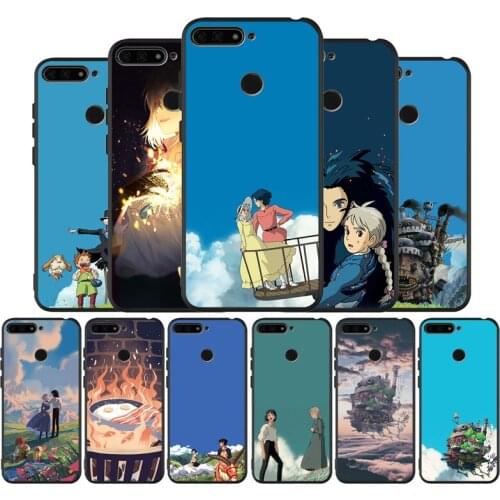 Howls Howls Moving black Silicone Phone Case For Huawei honor 30 8 8X 9 10 10 Lite 20 Mate 10 20 30 Lite Pro cover