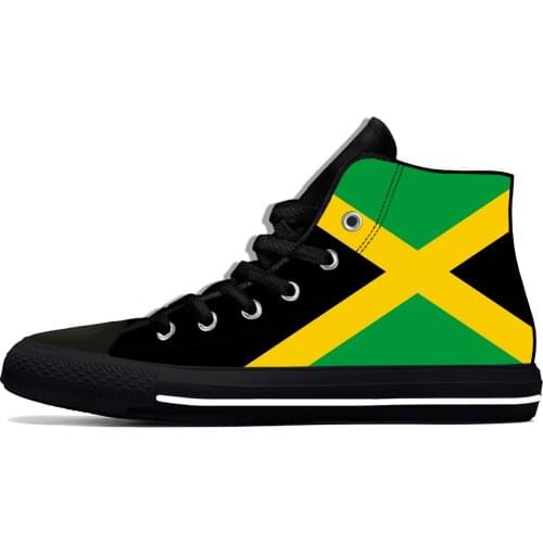 Jamaica Jamaican Flag Patriotic Fashion Classic Casual Cloth Shoes High Top Lightweight Breathable 3D Print Men Women Sneakers