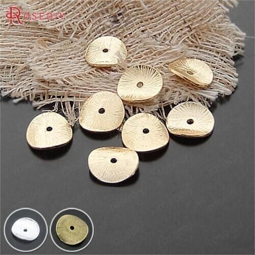 20543)50PCS 15x14MM Gold Color Zinc Alloy Round Curved Brushed Disks Spacer Beads Diy Jewelry Findings Accessories Wholesale