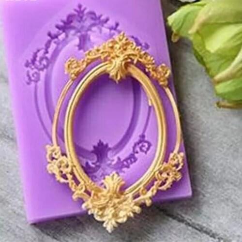 Ring Photo Frame Lace Silicone Fondant Chocolate Resin Sugarcraft Mold For Pastry Cup Cake Decorating Kitchen Tool