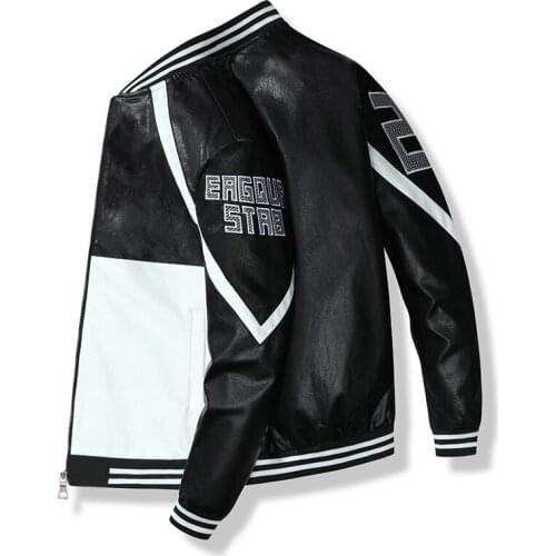 New Mens leather Jacket Biker Coats Fashion Spring Autumn Casual Jackets Mens Faux Leather Motorcycle Coats Clothing