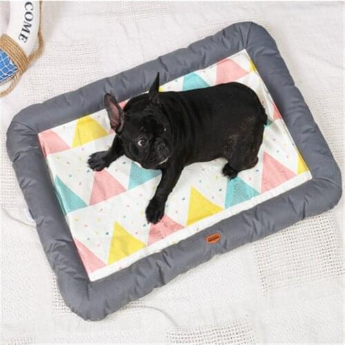 Summer breathable pet bed for dog cat Teddy ice silk cooling mat Summer mat kennel Mediterranean style