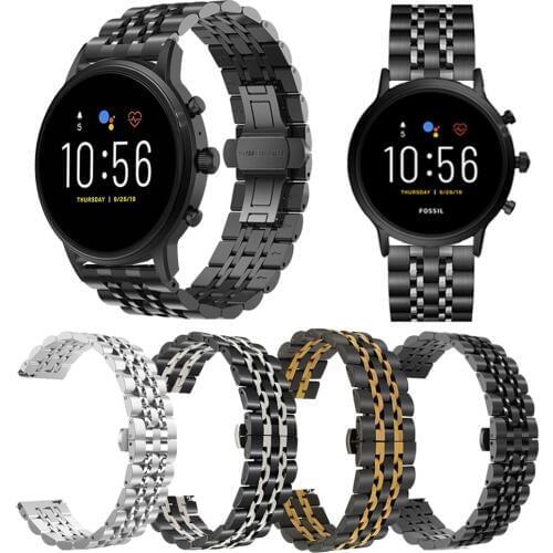 Metal Watchband For Fossil Gen 5 Carlyle /Gen 5 Julianna Stainless Steel Wrist Strap Band for Fossil Mens Gen 4 Explorist HR