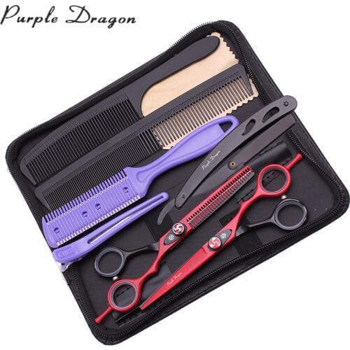 Purple Dragon Thinning Scissors 6" Japan Steel 1018# Cutting Scissors Hairdressing Scissors Professional Set of Tool Barber Shop