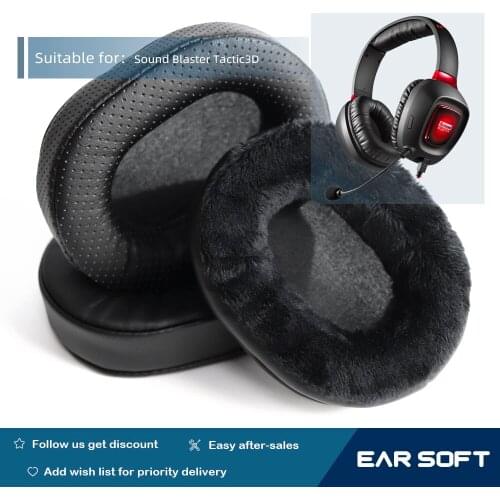 Earsoft Replacement Ear Pads Cushions for Sound Blaster Tactic3D Headphones Earphones Earmuff Case Sleeve Accessories