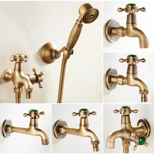 Antique Brass Ceramic Handle Washing Machine Faucet /Garden Water Tap / and Mop Pool Faucet / Laundry Sink Taps
