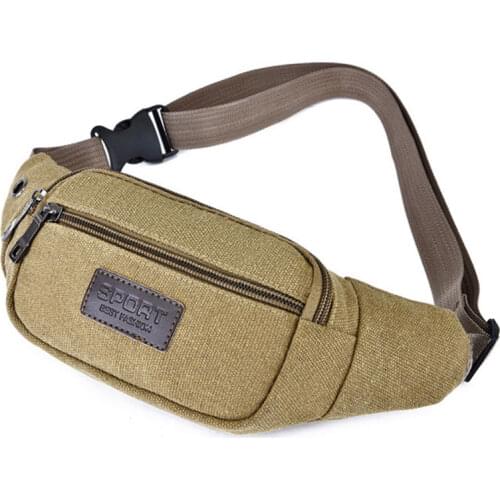 Mens Canvas Fanny Pack Casual Bum Bag Money Waist Hip Belt Bag