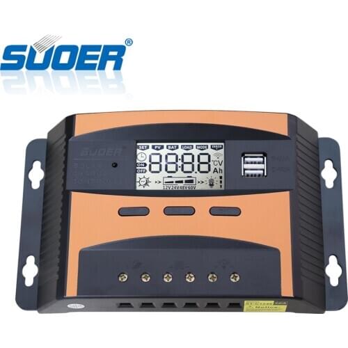 Suoer【 PWM Charge Controller 】 latest design 12V 24V solar charger controller 40A solar system charge controller(ST-C1240)