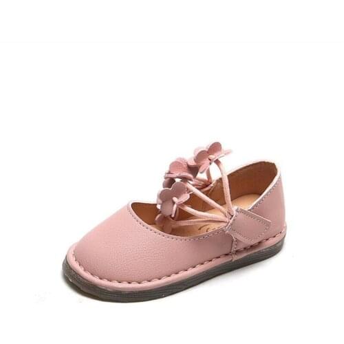 2021 New Children Leather Flower Shoes Baby Fashion Leather Casual Shoes Girls Soft-soled Princess Shoes