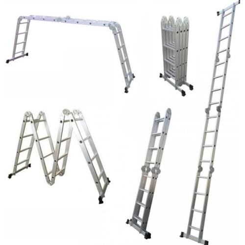 Retractable Straight Ladder 3.6m Ladders Foldable Telescopic Herringbone Ladder Stable Non-slip Home Outdoor Tool HWC