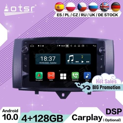 4+128G Carplay Multimedia Android 10.0 For Mercedes Benz Smart 2011 2012 2013 2014 2015 GPS Navigation Video Car Radio Head Unit
