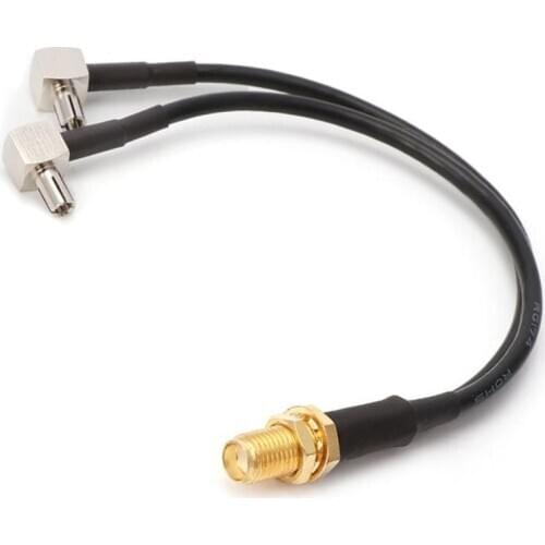 50Pcs/lot TS9 Male to SMA Female Right Angle Antenna Pigtail Coaxial Cable Connector Adapter RG174