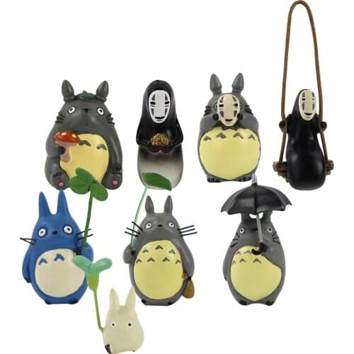 8pcs/set Anime Cartoon Tonari no Totoro No Face man PVC Action Figure Model Toys