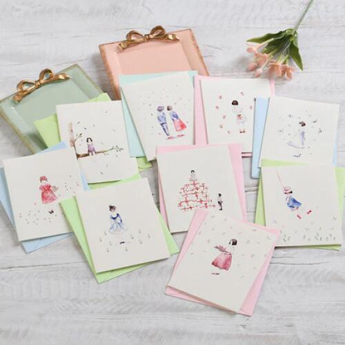 Eno Greeting watercolor girl cards mini gift cards childrens day cards for girl small greeting cards birthday