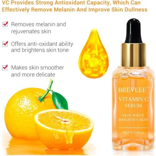 Anti-aging whitening serum skin care BREYLEE natural vitamin C serum brightens facial skin, diminishes dark spots and freckles