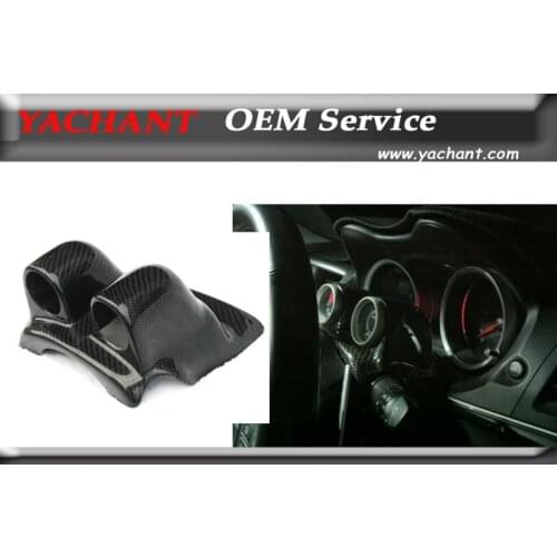 Car-Styling Carbon Fiber Interior Fit For 08-12 Lancer Evolution X EVO X EVO 10 Steering Wheel Twin Gauge Pod 52mm or 60mm