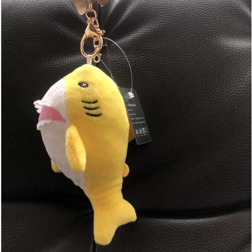 WANGAIYAO couple shark doll keychain pendant plush toy cartoon creative baby shark men and women bags car fashion hanging access