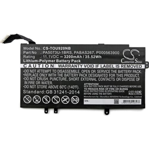 Cameron sino 3200mah battery for TOSHIBA Satellite U920t Satellite U925t P000563900 PA5073U-1BRS PABAS267