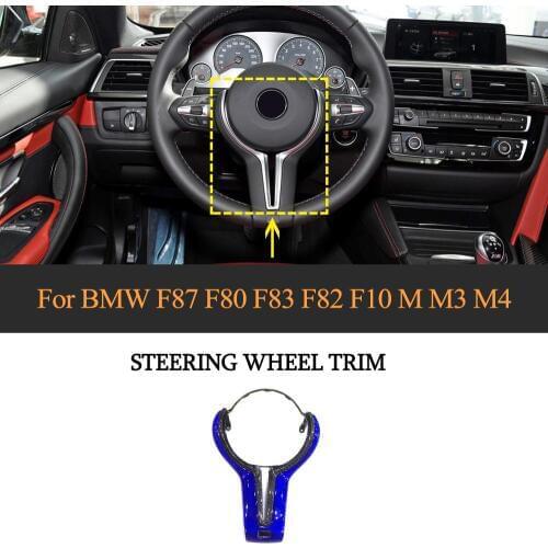 Car Steering Wheel Cover Trim For BMW M2 F87 M3 F80 M4 F82 M6 F06 F12 F13 X5M F85 X6M F86 Carbon Fiber Decoration