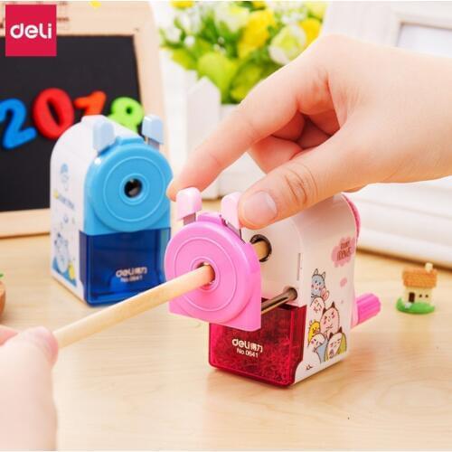Deli Manual Pencil Sharpener 5 Pcs Korea Cartoon Pencil Sharpeners for Kids School & Office Cute Stationery Student Gift Prize