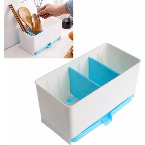 Holder Rack Sponge Basket Wash Dry Shelf Cutlery Drainer Sink Tidy Utensils