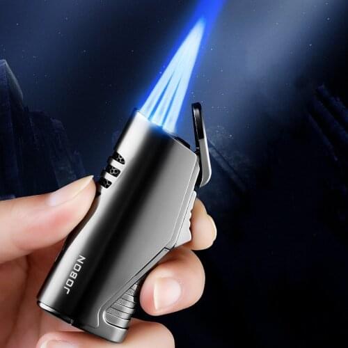 High Jet Flame Butane Gas Lighter Three Torch Turbo Cigar Lighters BBQ Tools Refillable Cigarettes Accessories Gadgets For Men
