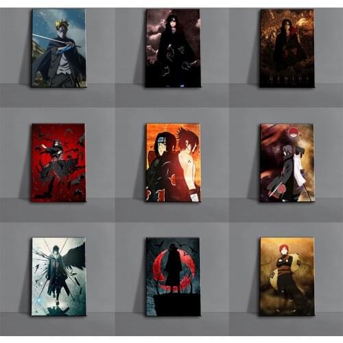 Classic Anime Naruto Poster Ninja Gaara Kakashi Sasuke Canvas Painting Mural Living Room Kids Bedroom Home Wall Decoration