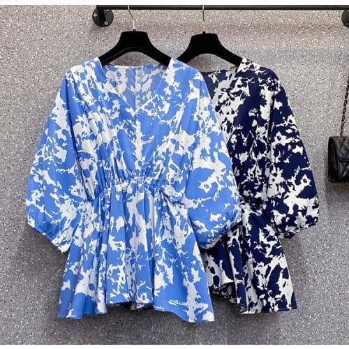 Summer New Fashion Printing Waist Versatile Shirt Versatile Top Brief Chemise Casual T Shirt Women Poleras Mujer De Moda 2021