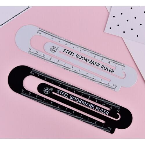 12cm High Quality Steel Ruler Metal Ruler Metal Bookmarks School Supplies Drawing Supplies Color Randomly 1pcs