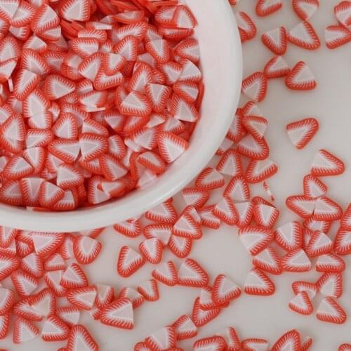 20g/Lots Strawberry Leaves Slices Polymer Hot Clay Sprinkles Scrapbooking Nail Art Decoration DIY Slime Filling Accessories 5mm