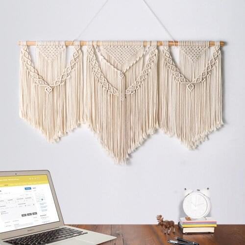Macrame Wall Hanging Tapestry Wall Decor Boho Style Bohemian Woven Home Decoration 110*82cm