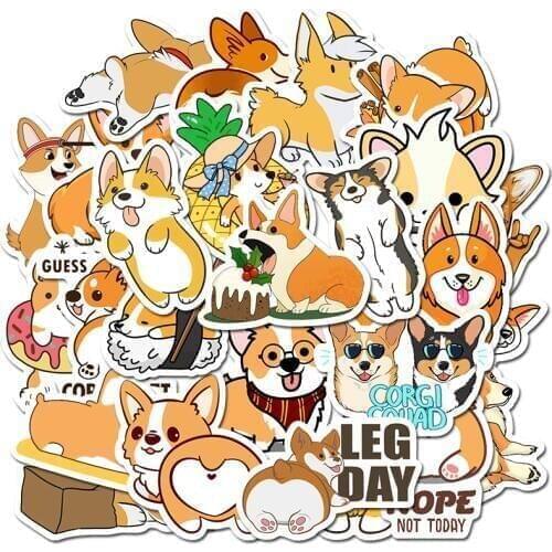 Cute Corgi Pet Dog Bullet Diary Decorative Washi Stickers Scrapbooking Sticker Label Diary Stationery Album Stickers