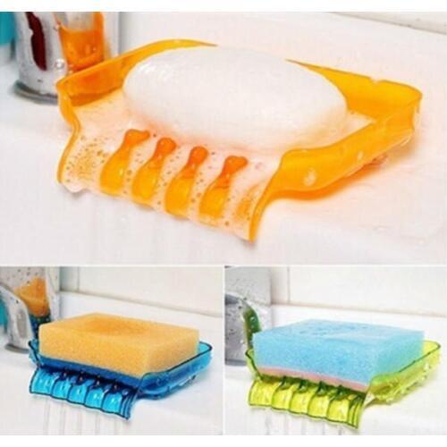 Waterfall Soap Dish Drain Soap Box Shower Soap Holder Draining Kitchen Sink Sponge Holder Bathroom Accessories