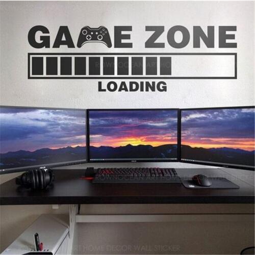 Game Zone Loading Wall Sticker Decals Home Decor For Kids Room Bedroom Gaming Room Decals Mural