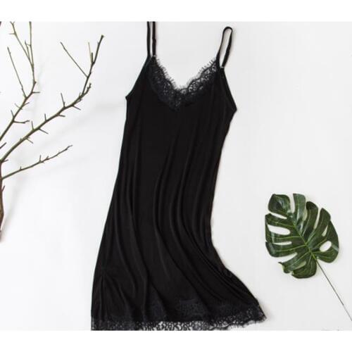 New Fashion Silk Lace Nightgown Sexy Summer Night Dress Soft Sleepwear Adjustable