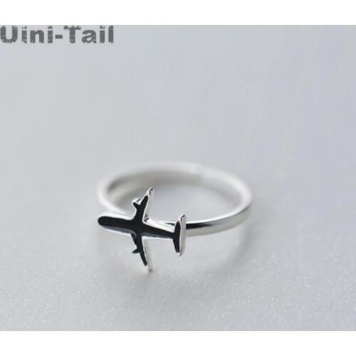 Uini-Tail 2018 new 925 sterling silver aircraft ring female simple fashion trend jewelry Korea open ring wholesale GN354