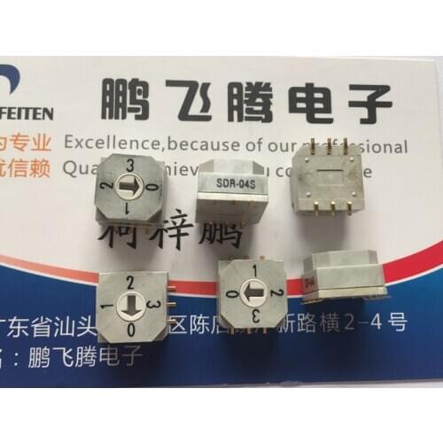 Original new 100% SDR-04S 0-3 4-gear rotary dial code switch 3:3 SMD 6pin